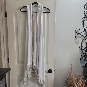 POL Cream Fringe Vest